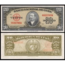 Cuba P-80b Fe 20 Pesos 1958 Perfeita