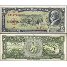 Cuba P-91c S/Fe 5 Pesos 1960 Assinatura Che Guevara Cuba P-91c S/Fe 5 Pesos 1960 Assinatura Che Guevara
