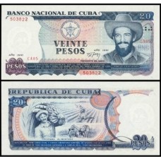 Cuba P-110a Fe 20 Pesos 1991 Camilo Cienfuegos