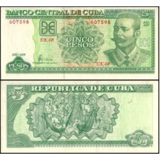 Cuba P-116k Fe 5 Pesos 2009 Antonio Maceo