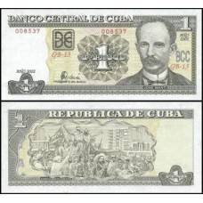 Cuba P-121b Fe 1 Peso 2002 José Martí 