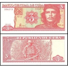 Cuba P-127b Fe 3 Pesos 2005 Comemorativa Che Guevara