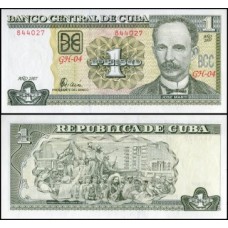 Cuba P-128b Fe 1 Peso 2007 José Martí