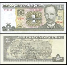 Cuba P-128h Fe 1 Peso 2017 José Martí
