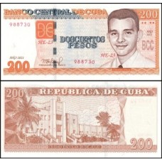 Cuba P-130e Fe 200 Pesos 2021 Frank País 