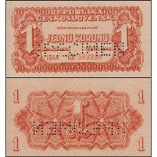 Czechoslovakia Tchecoslováquia P-45s.2 Fe 1 Koruna 1944