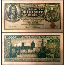 Danzig P-25a S/Fe 10 Millionen Mark 1923 Escassa