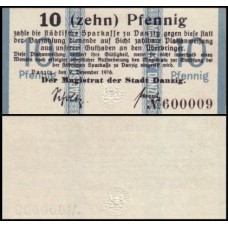 Danzig P-5 Fe 10 Pfennig 1916 Escassa