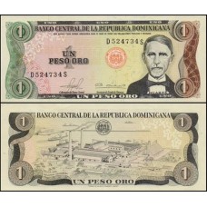 República Dominicana P-117b Fe 1 Peso Oro 1981