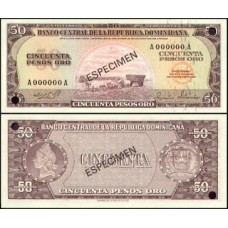 República Dominicana P-103s.3 S/Fe 50 Pesos Oro ND (1964) Spécimen