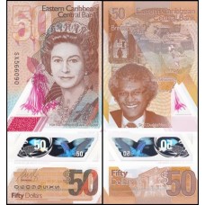 E C S Caribe P-59a Fe 50 Dollars ND (2019) Polímero Rainha ♛