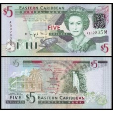 E C S Caribe P-42m Fe 5 Dollars ND (2003) Montserrat Rainha ♛