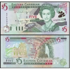 E C S Caribe P-37m Fe 5 Dollars ND (2000) Montserrat Rainha ♛