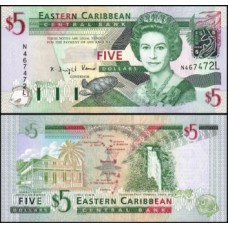 E C S Caribe P-42l Fe 5 Dollars 2003 Santa Lucia Rainha ♛
