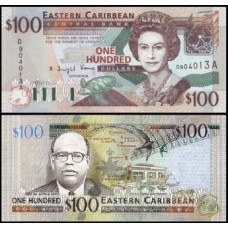 E C S Caribe P-46a Fe 100 Dollars 2003 Antígua Rainha ♛