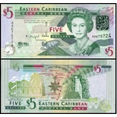 E C S Caribe P-47 Fe 5 Dollars ND (2008) Rainha ♛