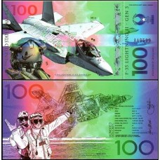 Usa Estados Unidos Força Aérea 100 Dollars Polímero Fantasia