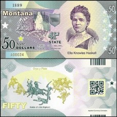 Usa Estados Unidos 50 Dollars 41st State Montana Polímero Fantasia