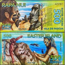 Easter Island Ilha De Páscoa 500 Rongo 2011 Fe Polímero Fantasia	