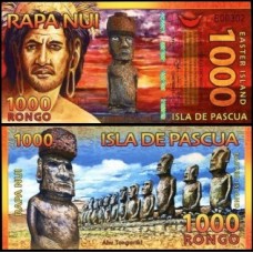 Easter Island Ilha De Páscoa 1.000 Rongo 2011 Fe Polímero Fantasia