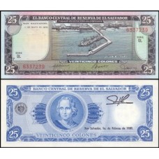 El Salvador P-130a.1 Fe 25 Colones 1978 Cristóvão Colombo