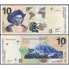 El Salvador P-148a.5 Fe 10 Colones 1998 Cristóvão Colombo