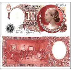 Argentina Evita Peron 10 Pesos 2010 Fe Fantasia