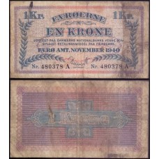 Faeroe Islands Ilhas Faroé P-9 Bc 1 Krone 1940