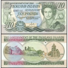 Falkland Islands Ilhas Malvinas P-14a Fe 10 Pounds 1986 Rainha ♛