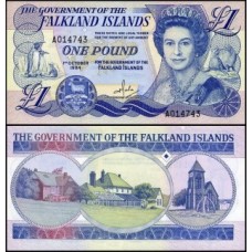 Falkland Islands Ilhas Malvinas P-13a Fe 1 Pound 1984 Rainha ♛
