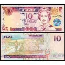 Fiji Ilhas Fiji P-106a Fe 10 Dollars ND (2002) Rainha ♛
