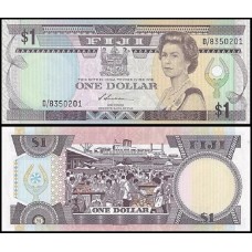 Fiji Ilhas Fiji P-86a Fe 1 Dollar ND (1987) Rainha ♛