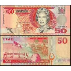 Fiji Ilhas Fiji P-100a Fe 50 Dollars 1996 Rainha ♛