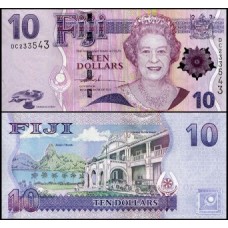 Fiji Ilhas Fiji P-111a Fe 10 Dollars ND (2007) Rainha ♛