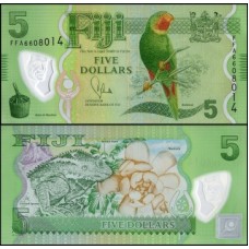 Fiji Ilhas Fiji P-115a Fe 5 Dollars 2012 Polímero