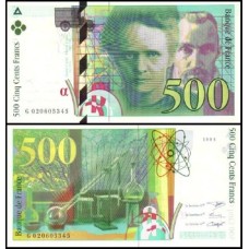 France França P-160a.1 Fe 500 Francs 1994 Marie Curie