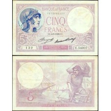 France França P-72e Mbc 5 Francs 1933