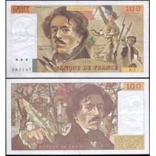 France França P-154a.1 Sob 100 Francs 1978 Eugène Delacroix