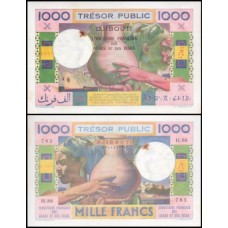French Afars e Issas P-32 Sob 1.000 Francs ND (1974)