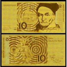 Germany Alemanha DE-2 Fe 10 Marks Folheada a Ouro 24k Fantasia