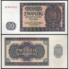 Germany Democratic Republic Alemanha Oriental P-19 S/Fe 20 Deutsch Mark 1955