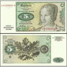 Germany Federal Republic Alemanha Ocidental P-18a Fe 5 Deutsche Mark 1960