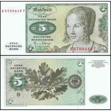 Germany Federal Republic Alemanha Ocidental P-30b Fe 5 Deutsche Mark 1980