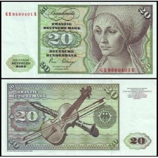 Germany Federal Republic Alemanha Ocidental P-32d Fe 20 Deutsche Mark 1980