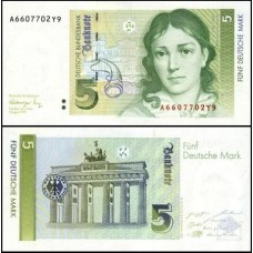 Germany Federal Republic Alemanha Ocidental P-37 Fe 5 Deutsche Mark 1991 Benthina Brentano