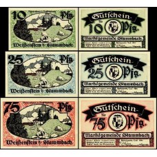 Germany Alemanha L-1221a Stammbach S/Fe 3 Notgelds 1921