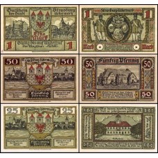Germany Alemanha L-1249 Strasburg Uckermark Sob 3 Notgelds 1921