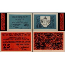 Germany Alemanha L-1376a Westerburg S/Fe 2 Notgelds 1921