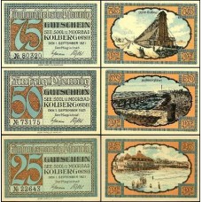 Germany Alemanha L-716b Kolberg S/Fe 3 Notgelds 1921