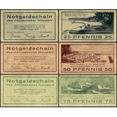 Germany Alemanha L-947 Niendorf S/Fe 3 Notgelds 1921